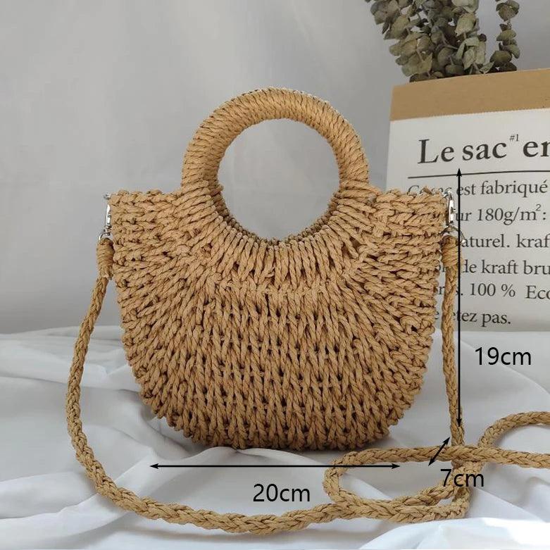 Multicolor Semicircle Hollowed-out Hand-woven Bag - AdDRESSingMe