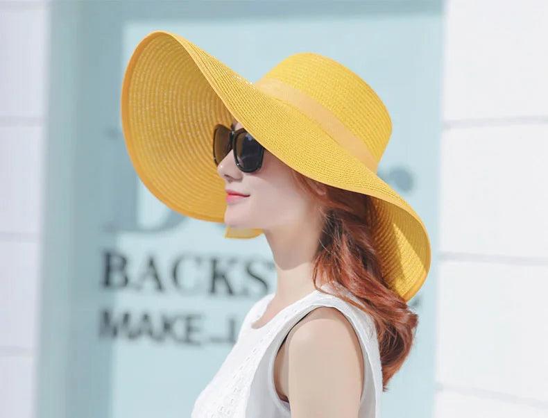 Straw Hat With Bow In Many Colors Uv Protection - AdDRESSingMe