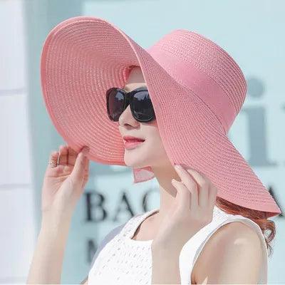Straw Hat With Bow In Many Colors Uv Protection - AdDRESSingMe