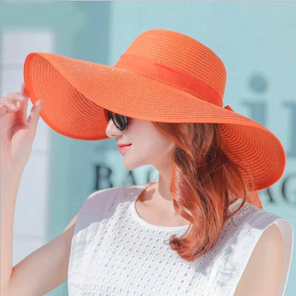 Straw Hat With Bow In Many Colors Uv Protection - AdDRESSingMe