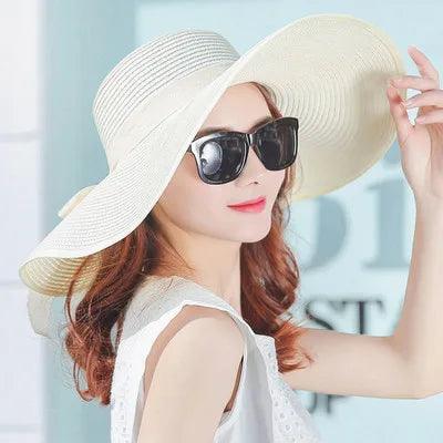 Straw Hat With Bow In Many Colors Uv Protection - AdDRESSingMe