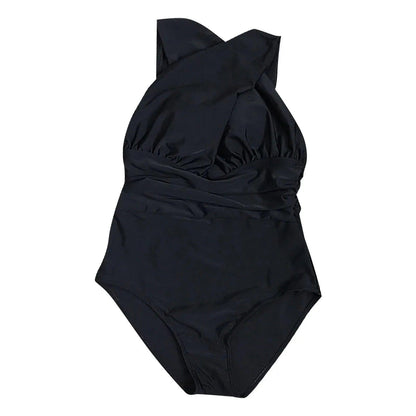 Criss Cross Front One Piece Swimsuit - AdDRESSingMe