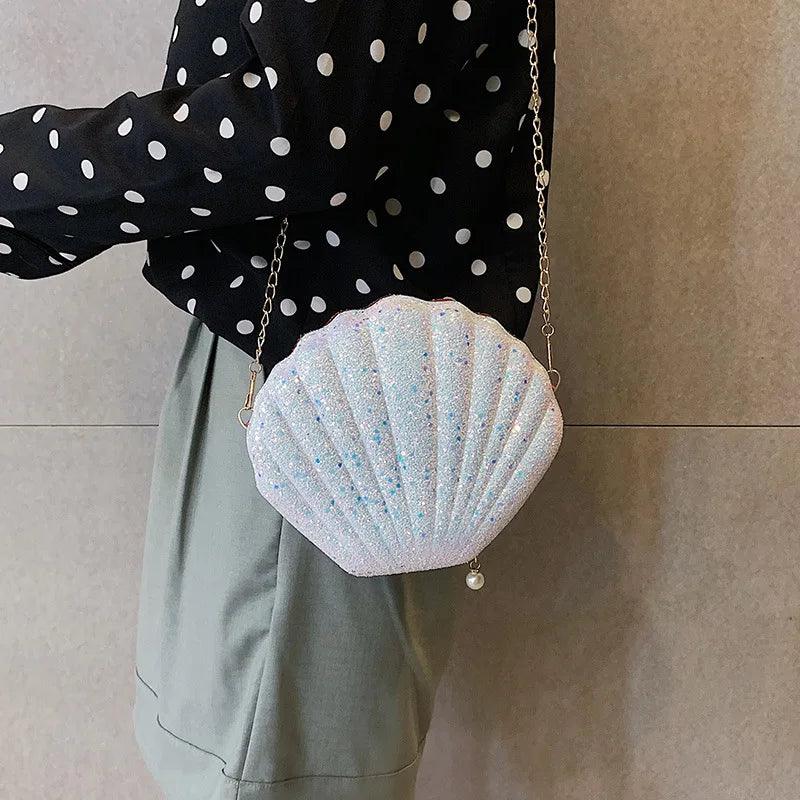 Sequined Seashell Shoulder Bag - AdDRESSingMe