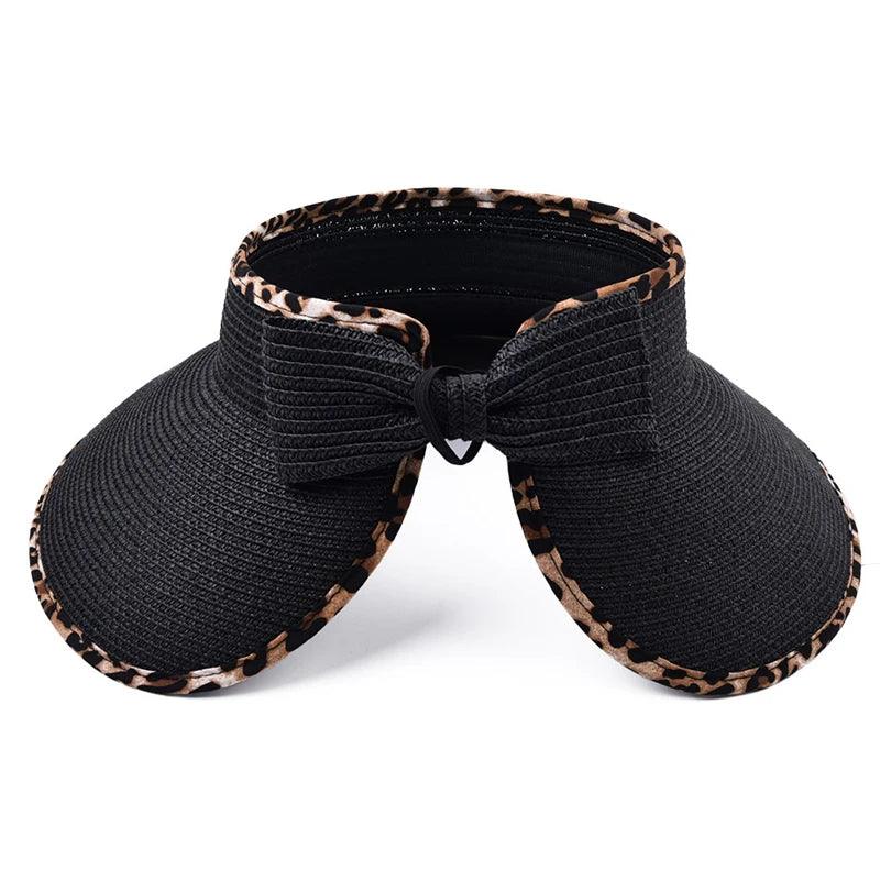 Foldable Leopard Trim Visor Hat - AdDRESSingMe