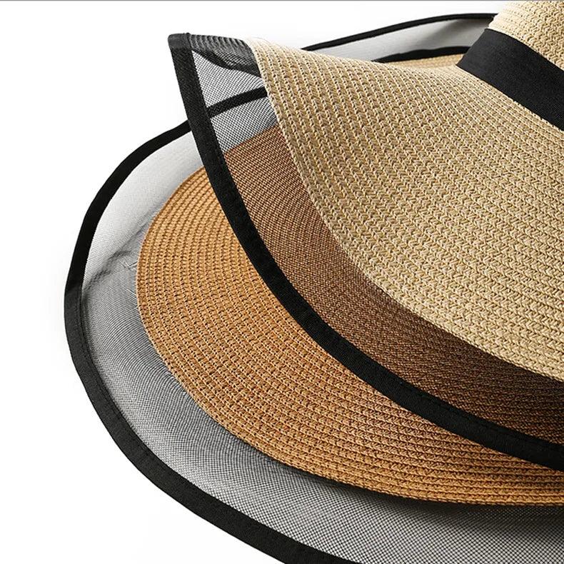 Large Brim Straw Hat With Organza Contour - AdDRESSingMe