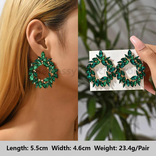 Classic Green Crystal Loop Earring - AdDRESSingMe