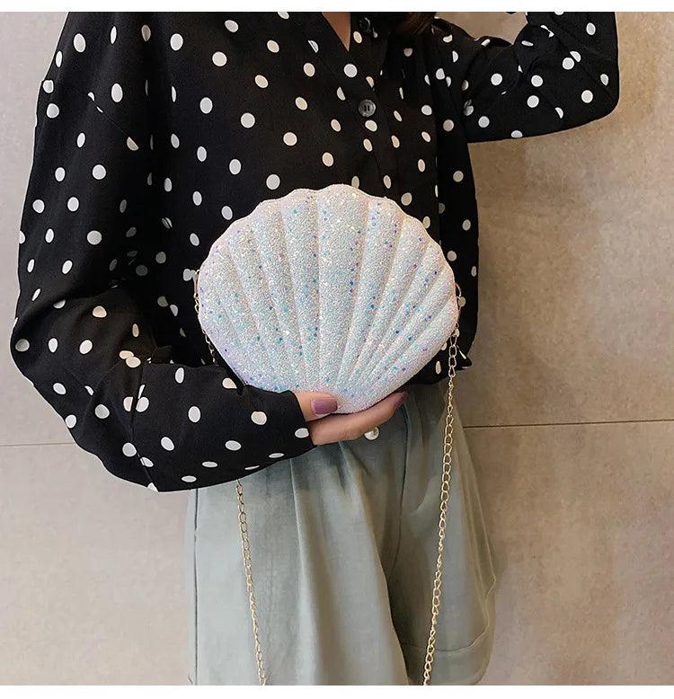 Sequined Seashell Shoulder Bag - AdDRESSingMe