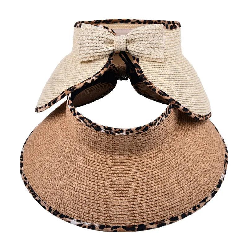 Foldable Leopard Trim Visor Hat - AdDRESSingMe