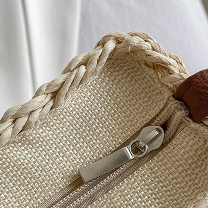 Semicircle Crossbody Rattan Straw Bag - AdDRESSingMe