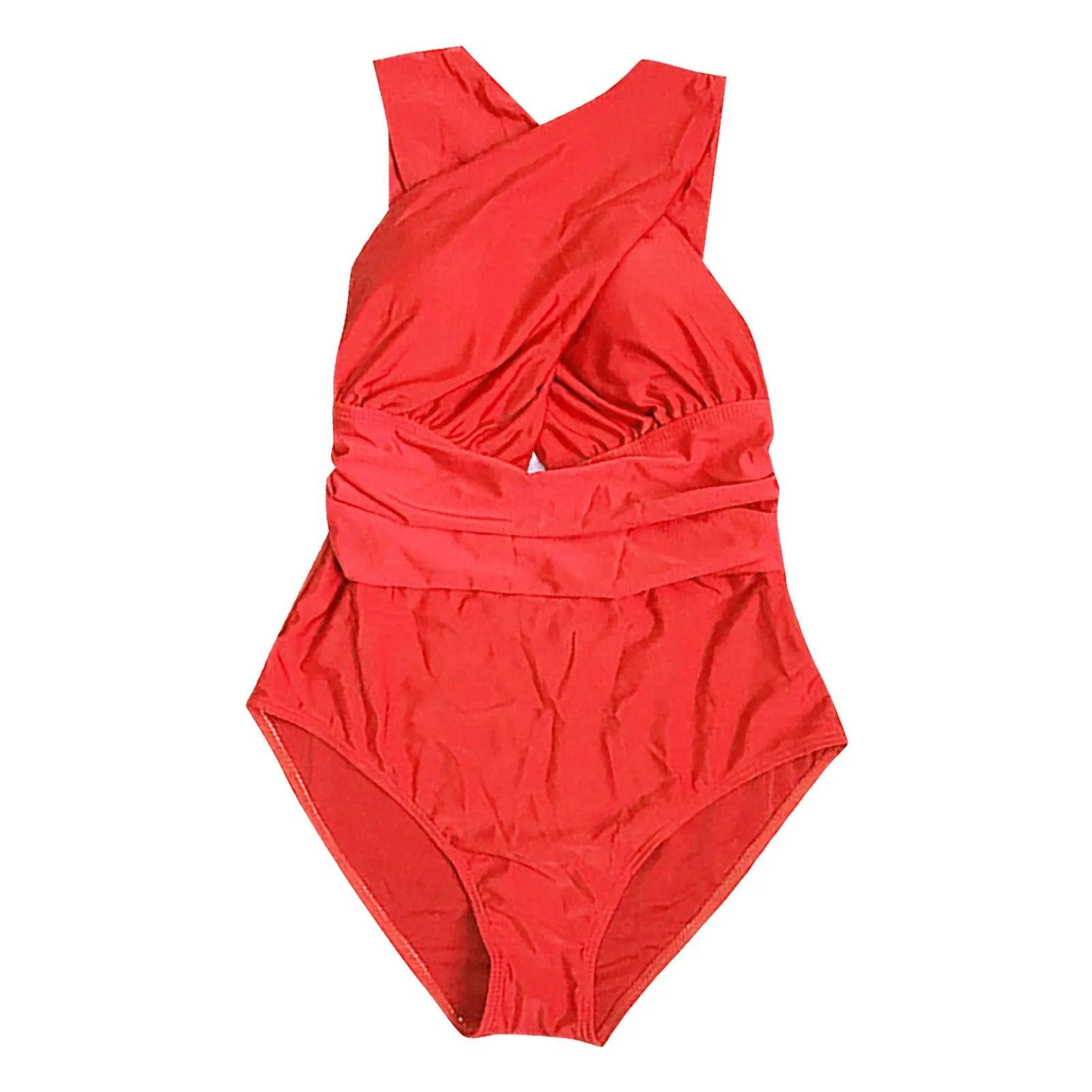 Criss Cross Front One Piece Swimsuit - AdDRESSingMe
