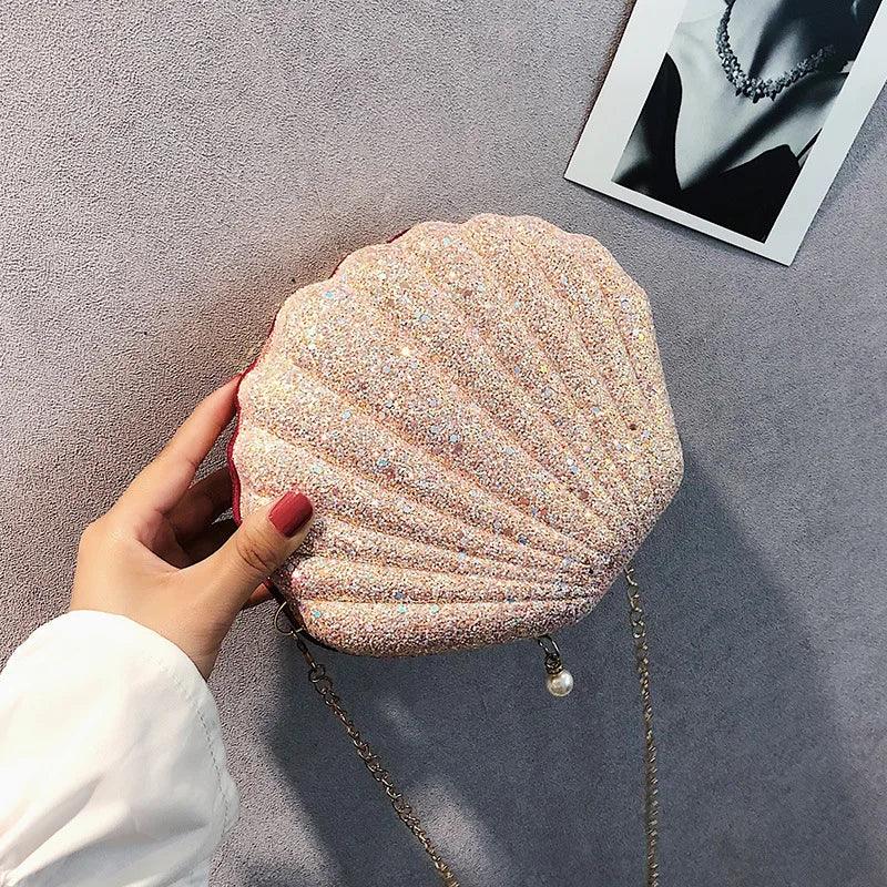 Sequined Seashell Shoulder Bag - AdDRESSingMe