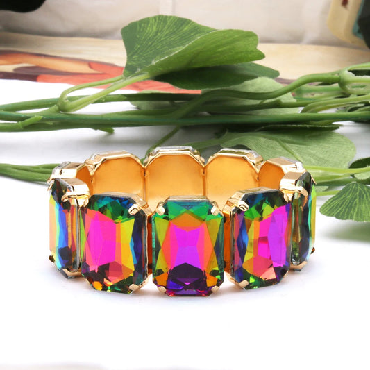 Geometric Rhinestone Bracelet Jewelry- Multicolored
