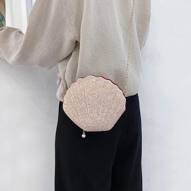 Sequined Seashell Shoulder Bag - AdDRESSingMe